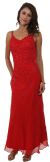 Main image of Cowl Neck Double Straps Long Beaded Formal Dress